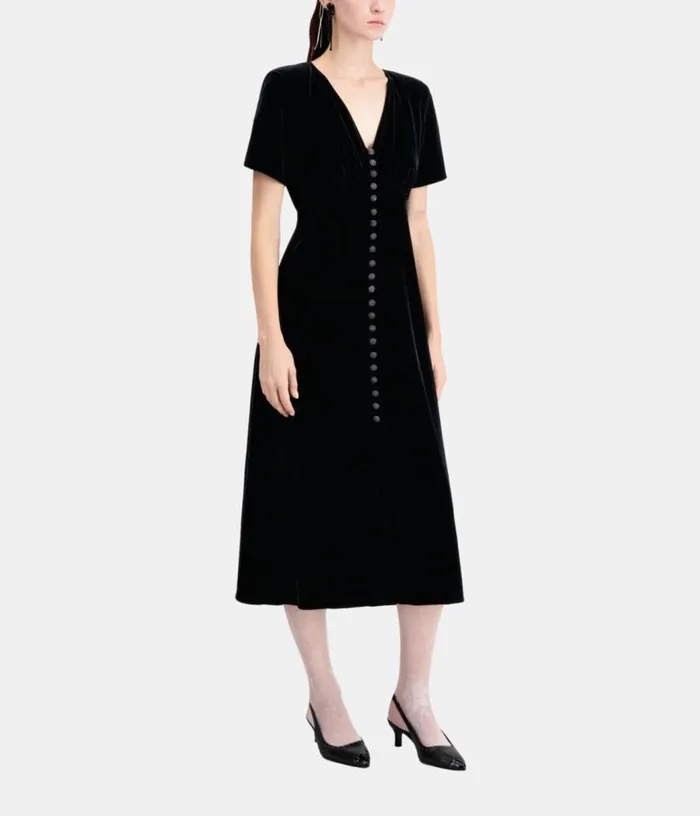 Women Long Black Velvet Dress THE KOOPLES Dresses and Jumpsuits