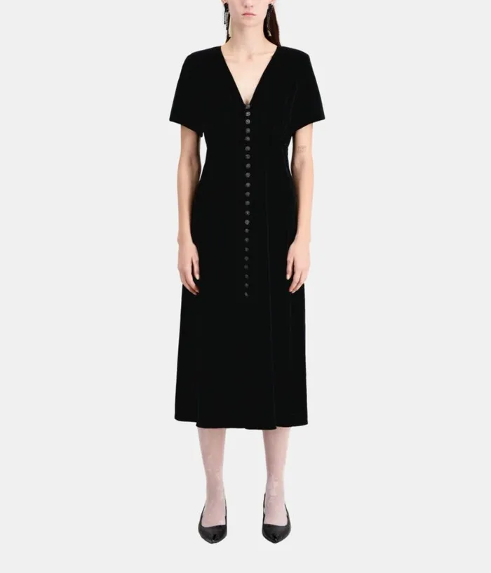 Women Long Black Velvet Dress THE KOOPLES Dresses and Jumpsuits