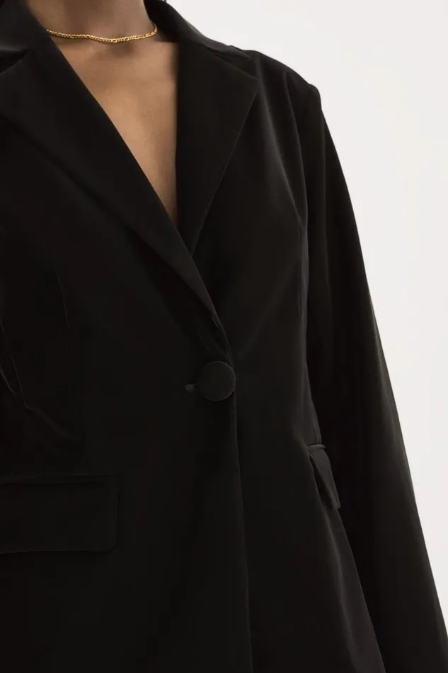 Women LOTTIE Faux Leather Blazer Black LAMARQUE Blazers Women LOTTIE Faux Leather Blazer Black LAMARQUE Blazers