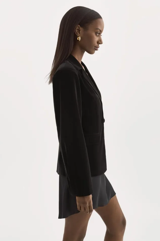 Women LOTTIE Faux Leather Blazer Black LAMARQUE Blazers Women LOTTIE Faux Leather Blazer Black LAMARQUE Blazers