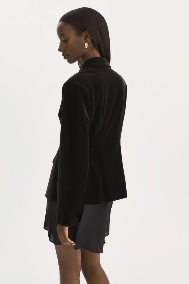 Women LOTTIE Faux Leather Blazer Black LAMARQUE Blazers Women LOTTIE Faux Leather Blazer Black LAMARQUE Blazers