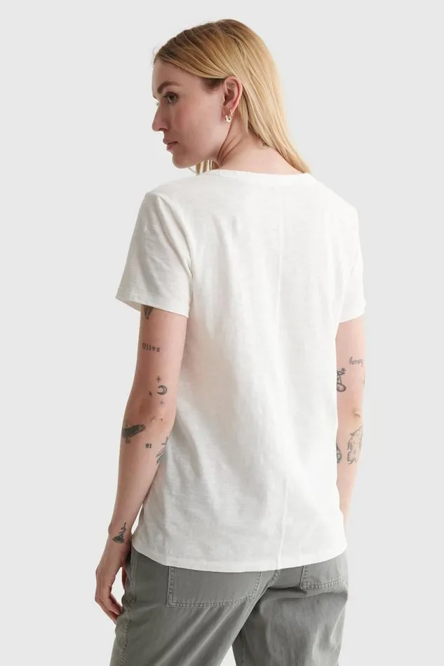 Women Lucky Brand All Tops Classic Vneck Bright White