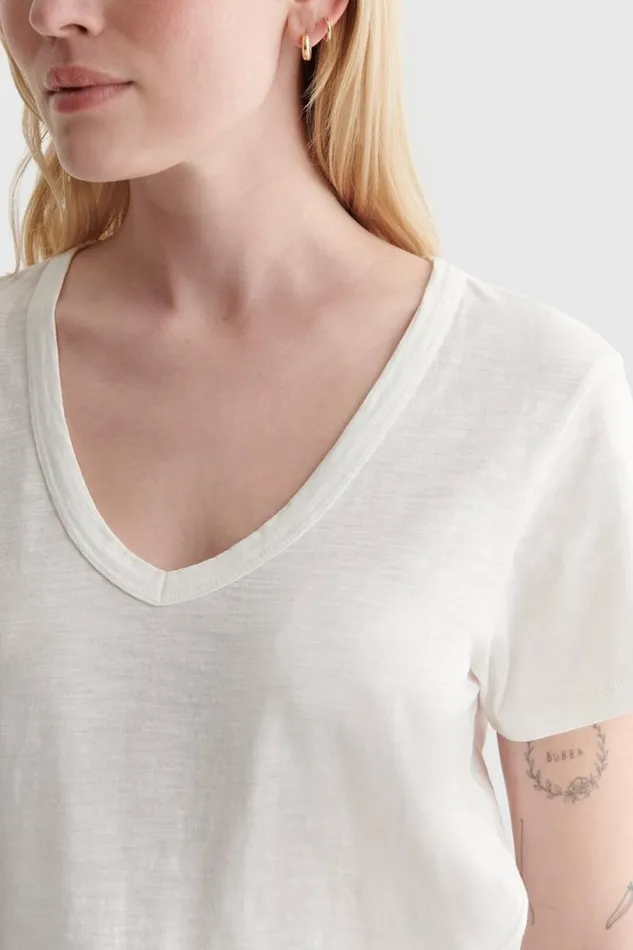 Women Lucky Brand All Tops Classic Vneck Bright White