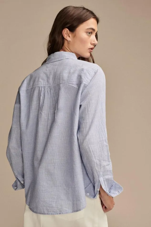 Women Lucky Brand All Tops The Boyfriend Buttondown Shirt Blue Multi