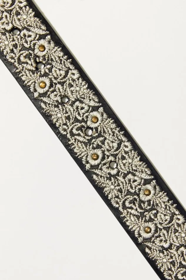 Women Lucky Brand Belts All Over Floral Embroidered Multi