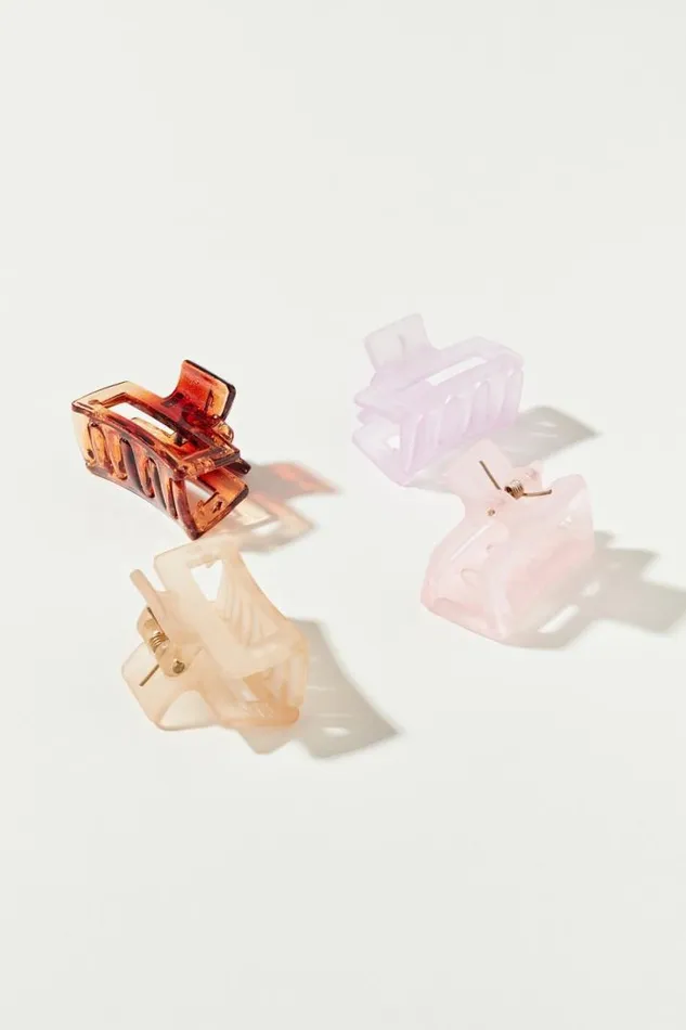 Women Lucky Brand Hair Accessories Mini Rectangle Claw Set Multi