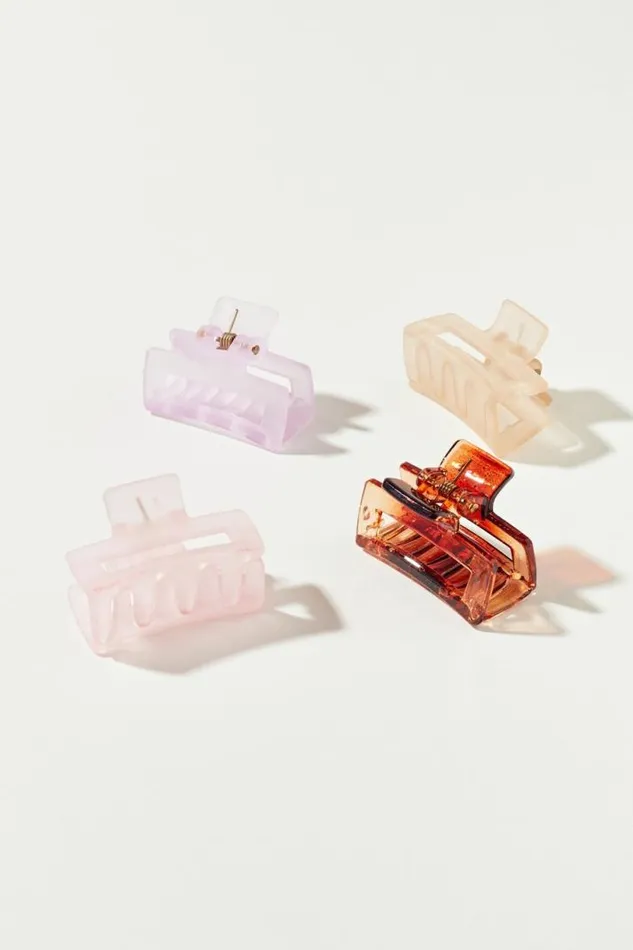Women Lucky Brand Hair Accessories Mini Rectangle Claw Set Multi