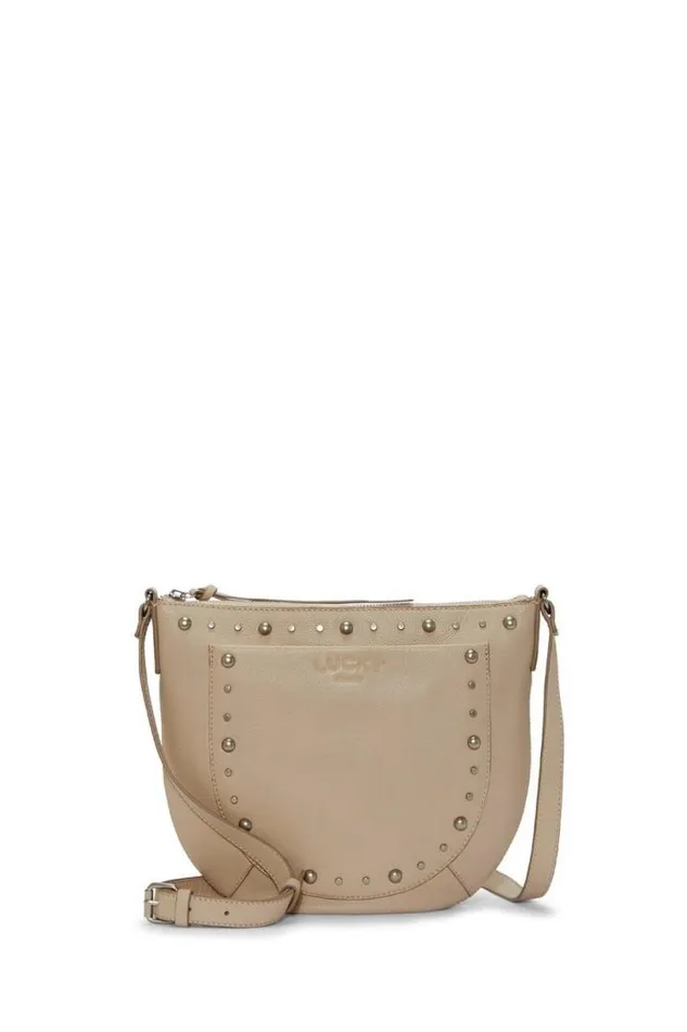 Women Lucky Brand Handbags Kyla Studded Crossbody Bag Light Grey