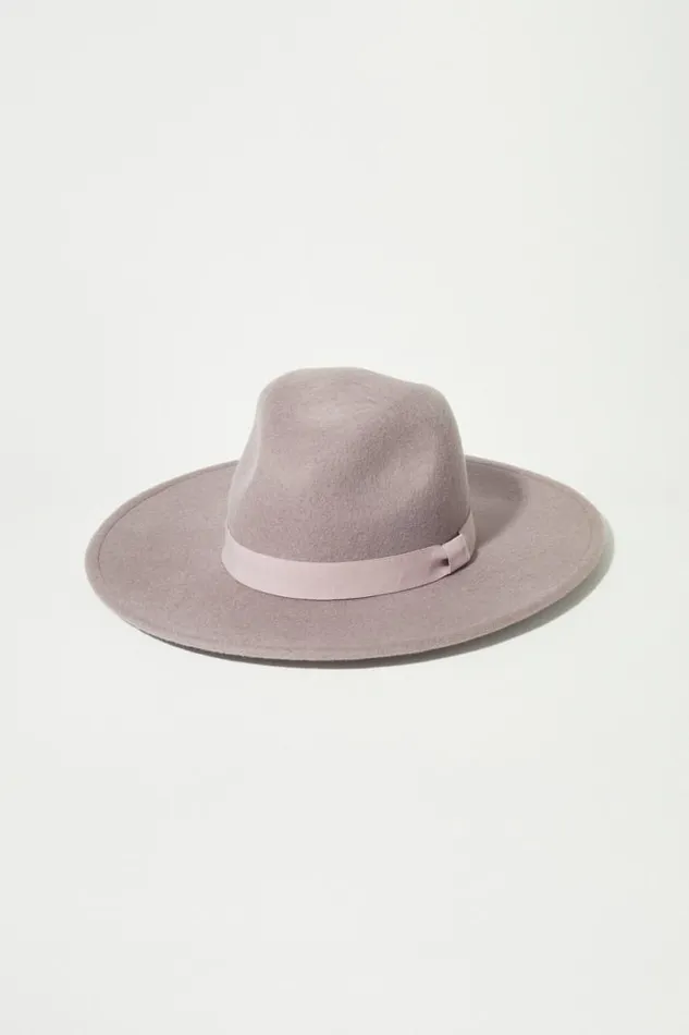 Women Lucky Brand Hats Wool Wide Brim Ranger Hat Dark Grey