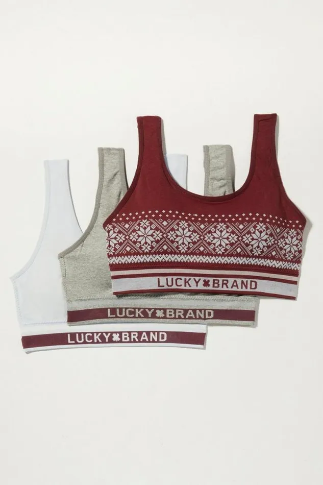 Women Lucky Brand Intimates and Sleepwear 3 Pack Fair Isle Seamless Bra
