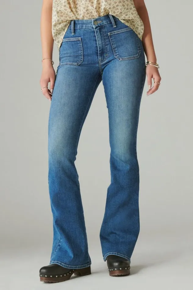 Women Lucky Brand Jeans High Rise Stevie Flare Farrah
