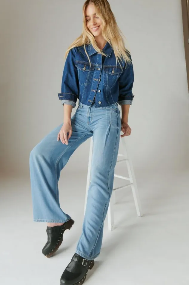 Women Lucky Brand Jeans Liquid Denim Luxe Palazzo River