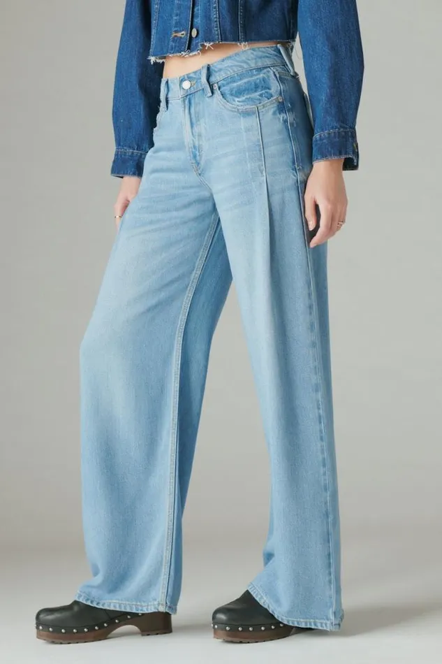 Women Lucky Brand Jeans Liquid Denim Luxe Palazzo River