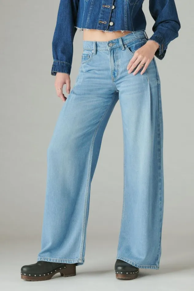 Women Lucky Brand Jeans Liquid Denim Luxe Palazzo River