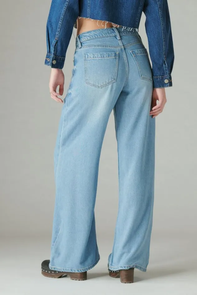 Women Lucky Brand Jeans Liquid Denim Luxe Palazzo River