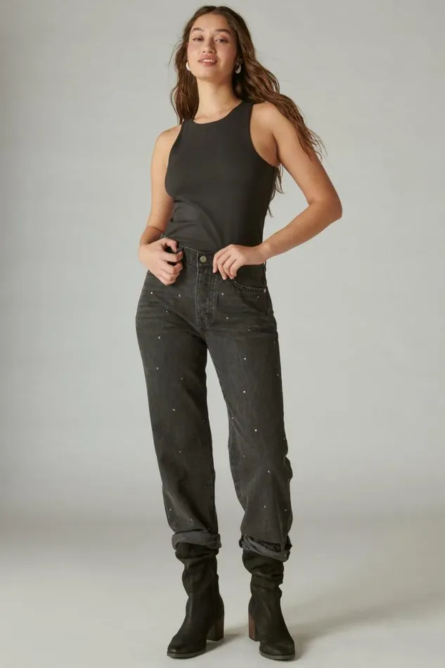 Women Lucky Brand Jeans Lucky Legend Studded High Rise 90s Loose Diamond Hallow