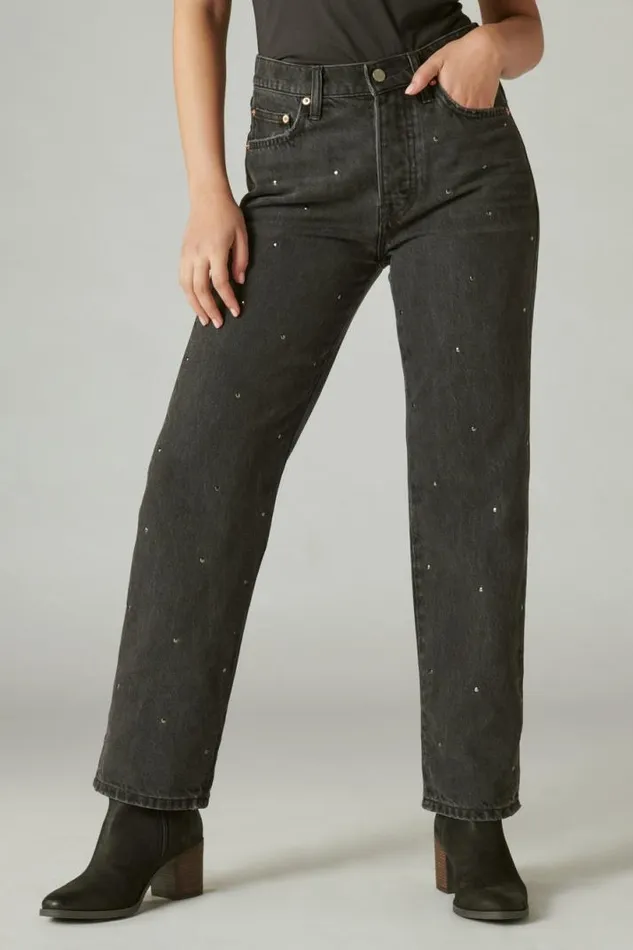 Women Lucky Brand Jeans Lucky Legend Studded High Rise 90s Loose Diamond Hallow