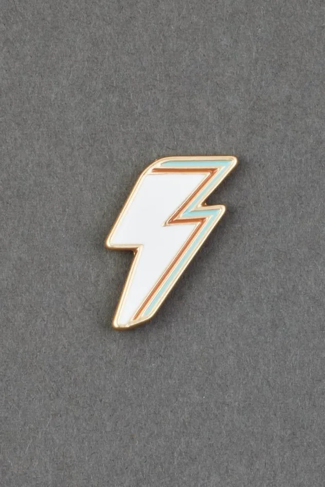 Women Lucky Brand Jewelry Bolt Enamel Pin Gold