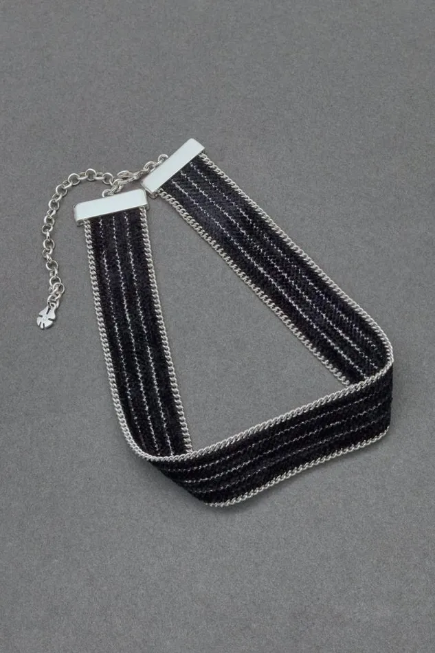 Women Lucky Brand Jewelry Chain Trim Choker Silver