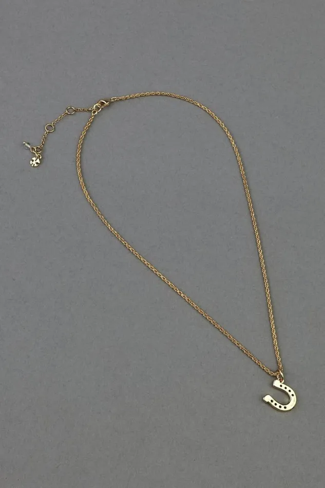 Women Lucky Brand Jewelry Horse Shoe Pendant Gold
