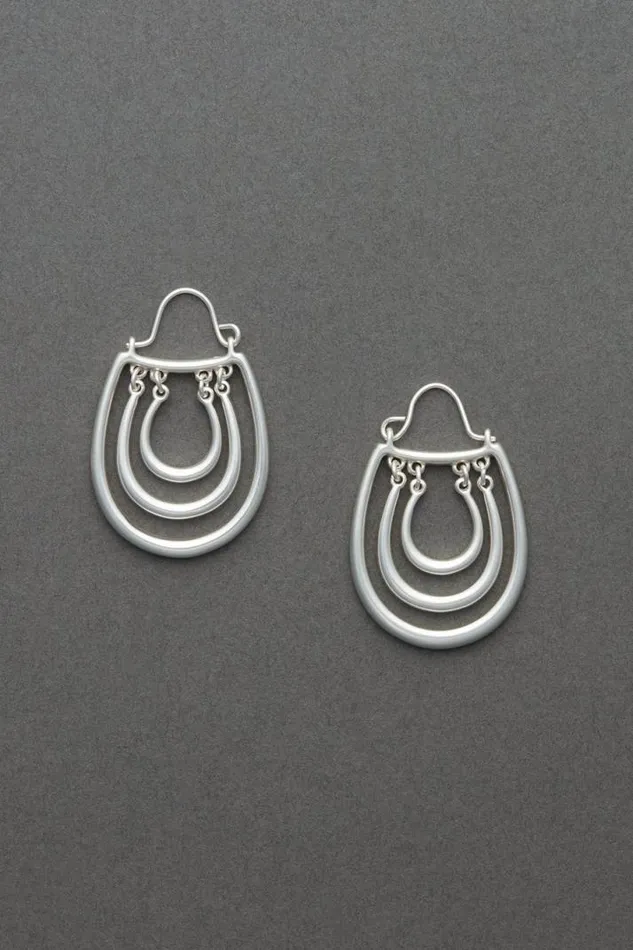 Women Lucky Brand Jewelry Open Drop Earring Silver