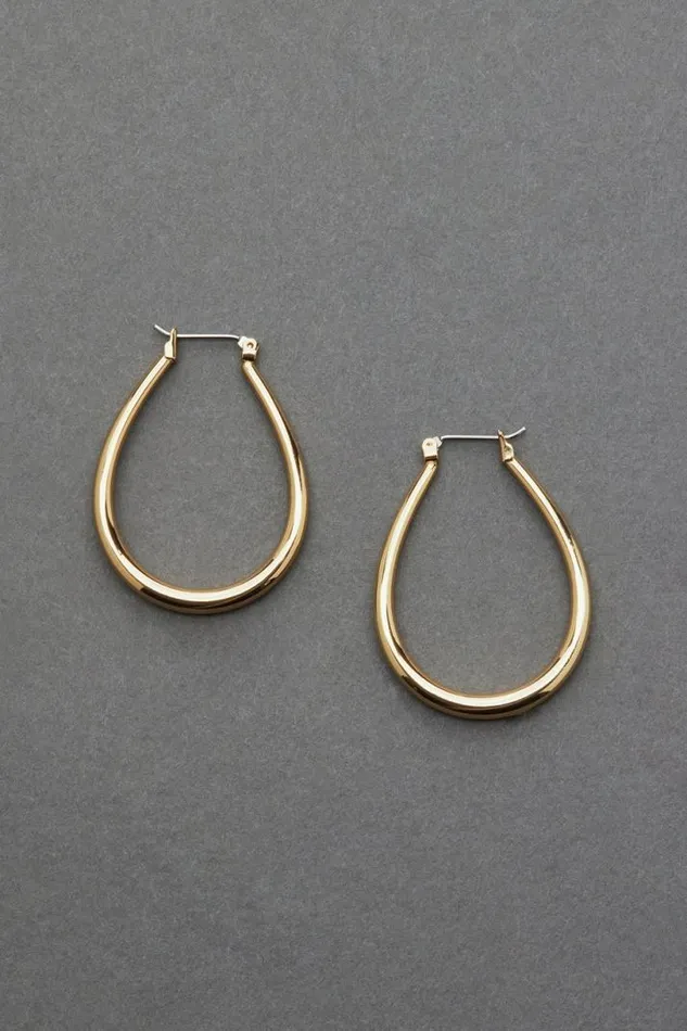Women Lucky Brand Jewelry Oval Hoop Gold