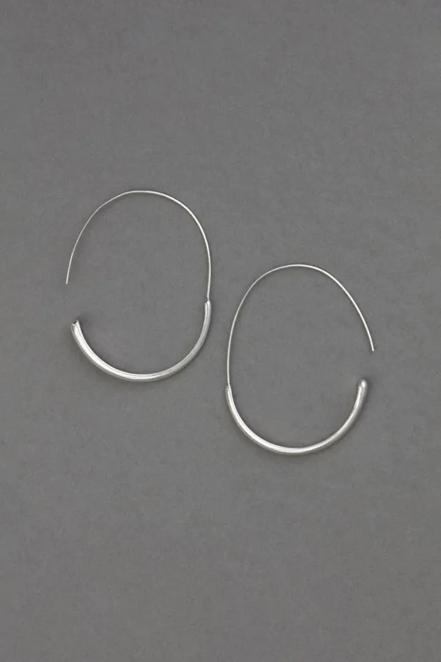 Women Lucky Brand Jewelry Silver Modern Hoop Earrings Silver
