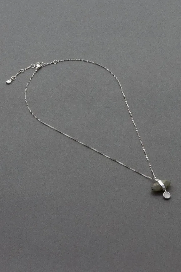 Women Lucky Brand Jewelry Sterling Sil Stone Charm Neck Silver