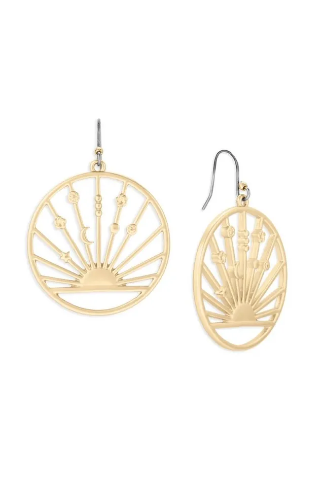 Women Lucky Brand Jewelry Sunray Statement Drop Earring Gold
