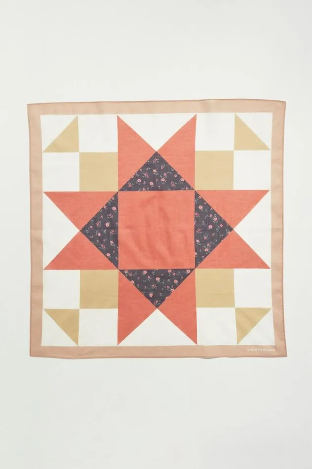 Women Lucky Brand Scarves and Bandanas Quilt Square Bandana Open Overflow