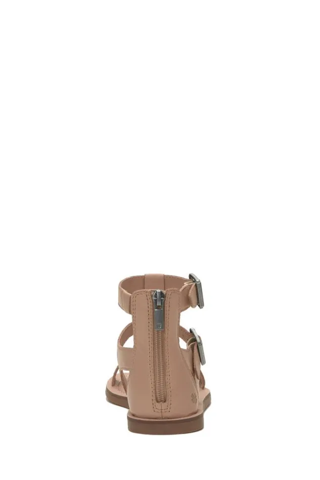 Women Lucky Brand Shoes Brelin Buckle Sandal Open Beigekhaki