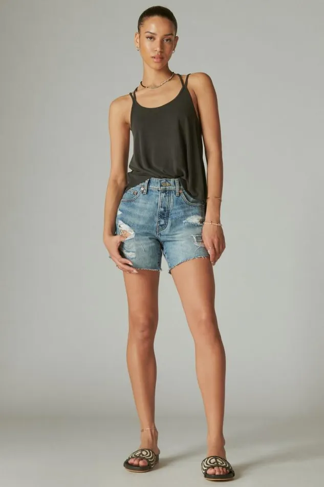 Women Lucky Brand Shorts 90s Midi Short All In Bloom