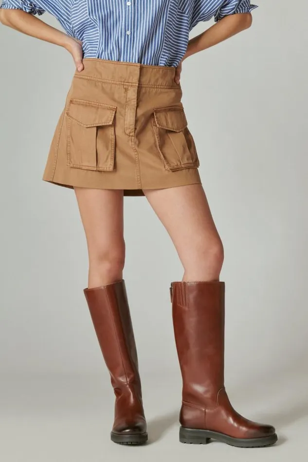 Women Lucky Brand Skirts Clean Cargo Mini Skirt Chipmunk