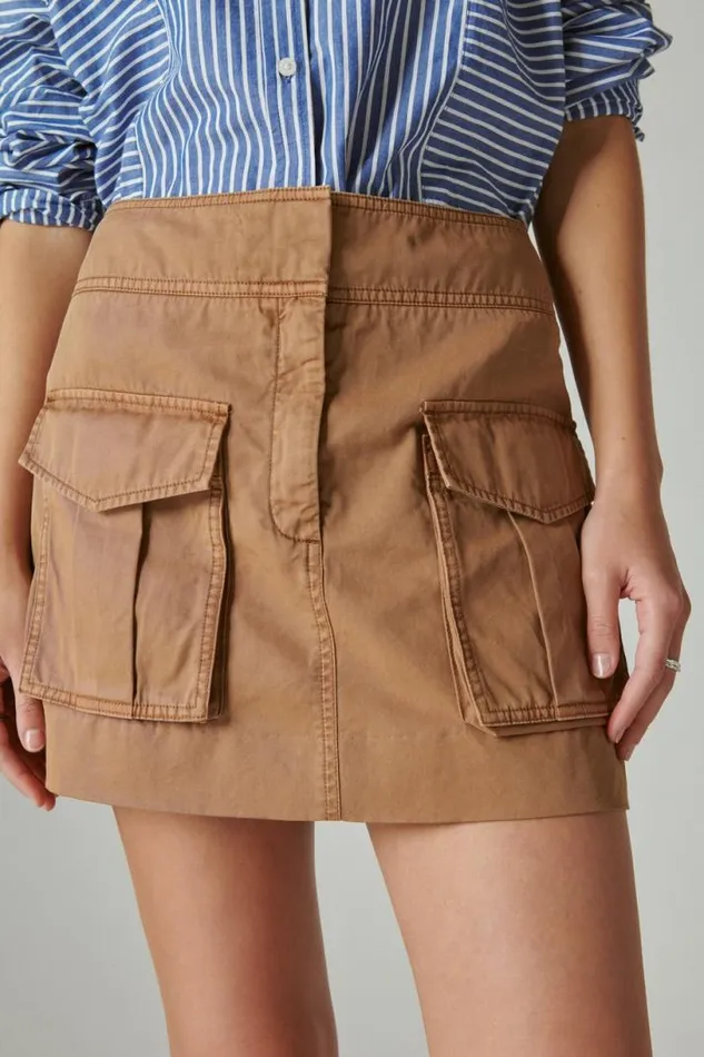 Women Lucky Brand Skirts Clean Cargo Mini Skirt Chipmunk