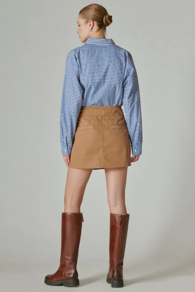 Women Lucky Brand Skirts Clean Cargo Mini Skirt Chipmunk