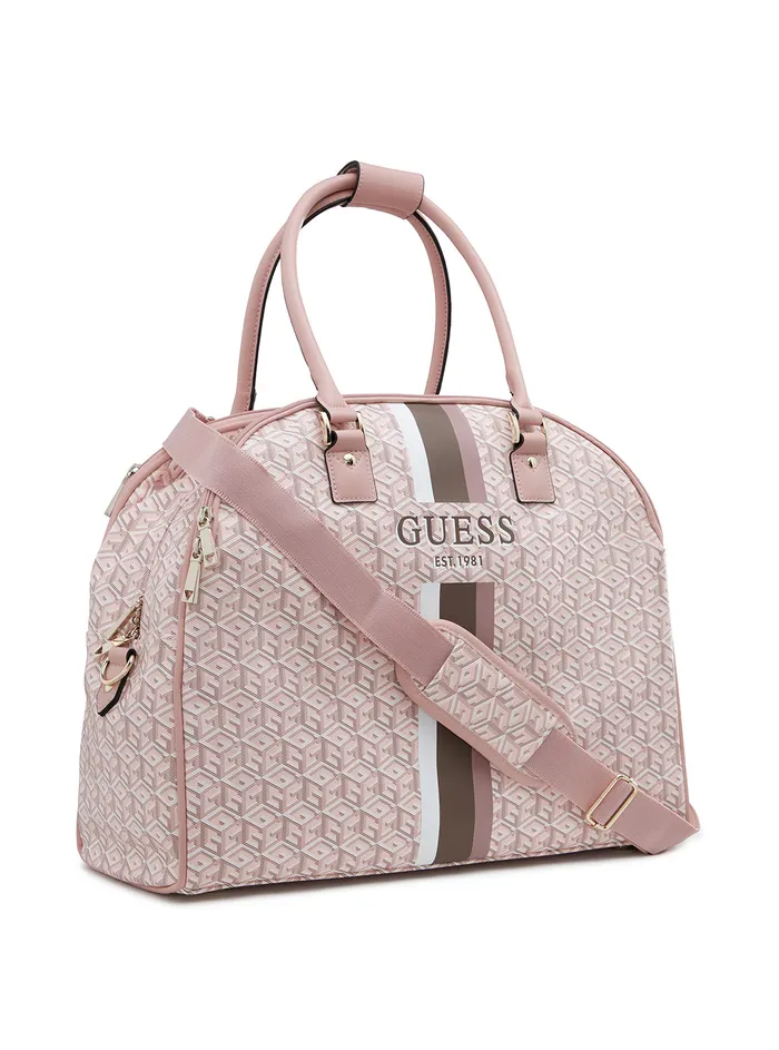 Women Luggage and Travel Bags GUESS Rose Logo Wilder Deluxe Dome Bag Women Luggage and Travel Bags GUESS Rose Logo Wilder Deluxe Dome Bag