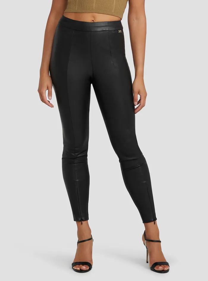 Women Marciano GUESS Marciano Black Faux Leather Hype Pants