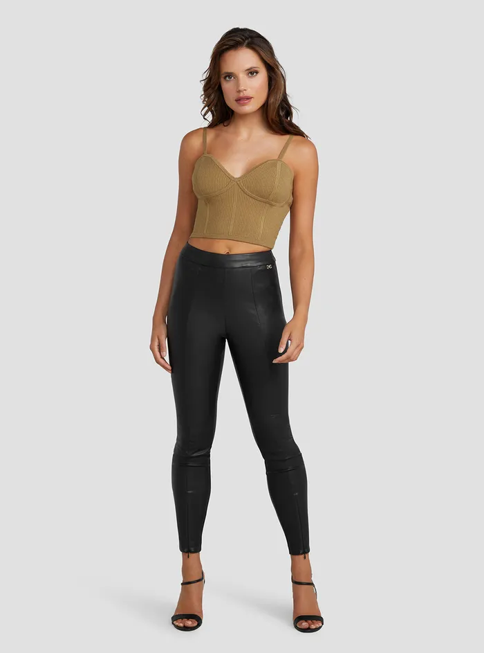 Women Marciano GUESS Marciano Black Faux Leather Hype Pants