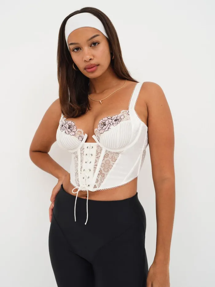 Women Marit Bustier White For Love and Lemons Lingerie