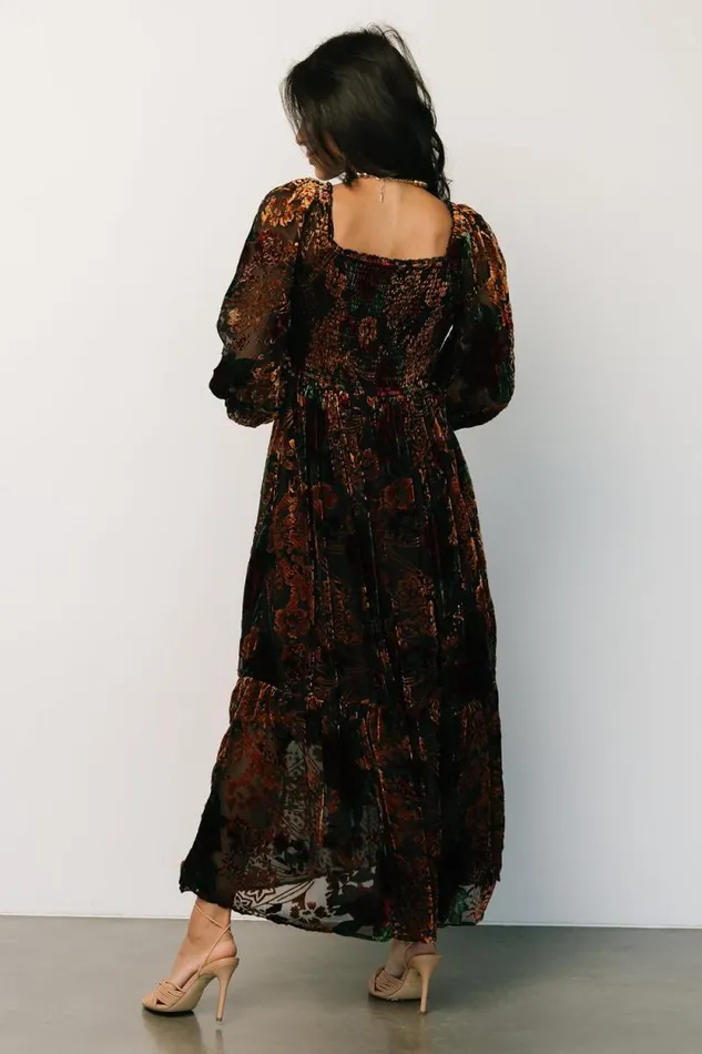 Women Marlow Velvet Embossed Dress Black Multi Baltic Born Maxi Dresses Women Marlow Velvet Embossed Dress Black Multi Baltic Born Maxi Dresses