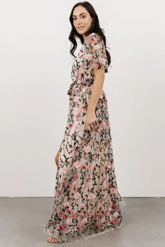 Women Marseille Embossed Maxi Dress Rose Garden Baltic Born Bump Friendly Women Marseille Embossed Maxi Dress Rose Garden Baltic Born Bump Friendly