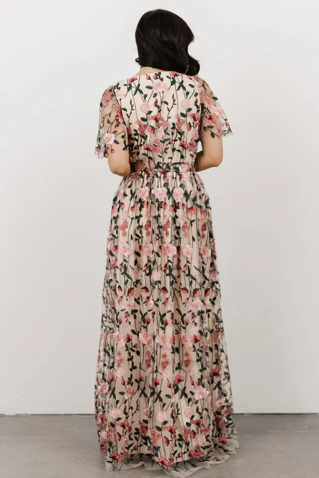 Women Marseille Embossed Maxi Dress Rose Garden Baltic Born Bump Friendly Women Marseille Embossed Maxi Dress Rose Garden Baltic Born Bump Friendly