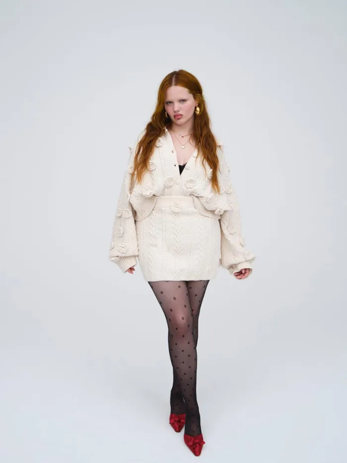 Women Martina Knit Mini Skirt Ivory For Love and Lemons Knitwear