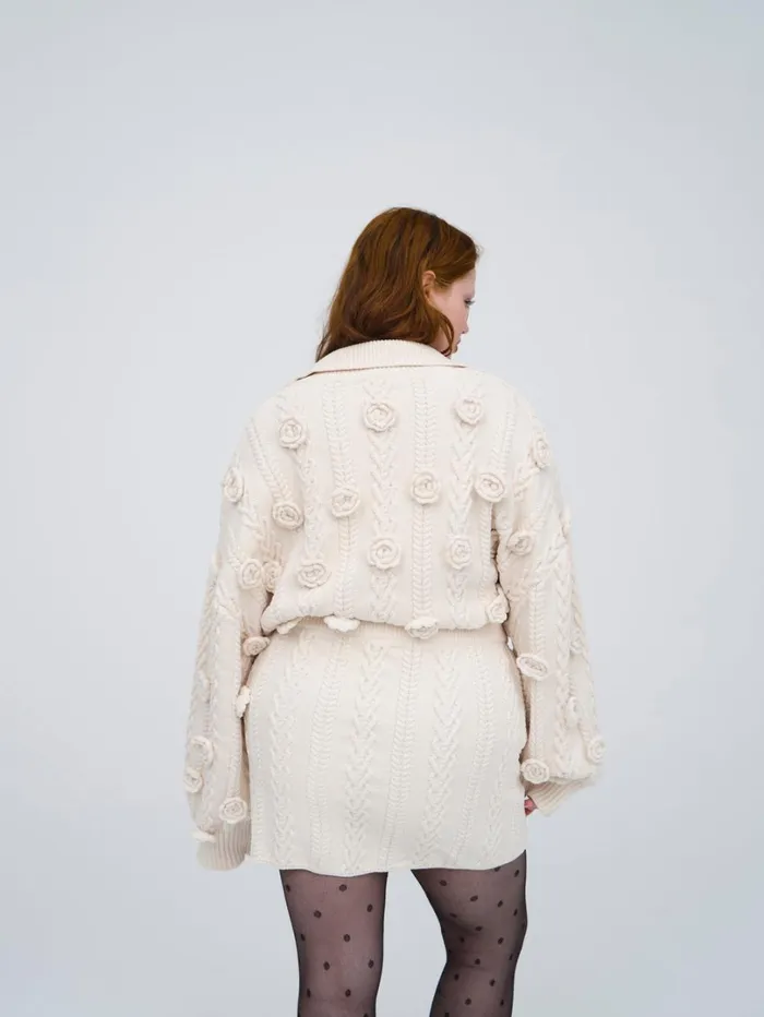 Women Martina Knit Mini Skirt Ivory For Love and Lemons Knitwear