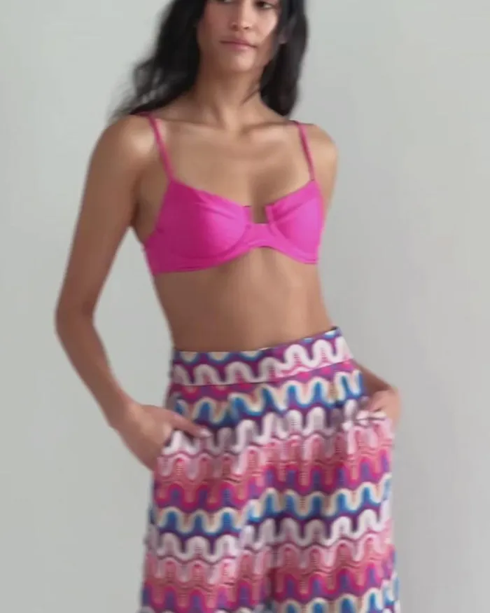 Women Matching Sets PatBO CROCHET WIDE LEG PANTS FINAL SALE Pink Multi