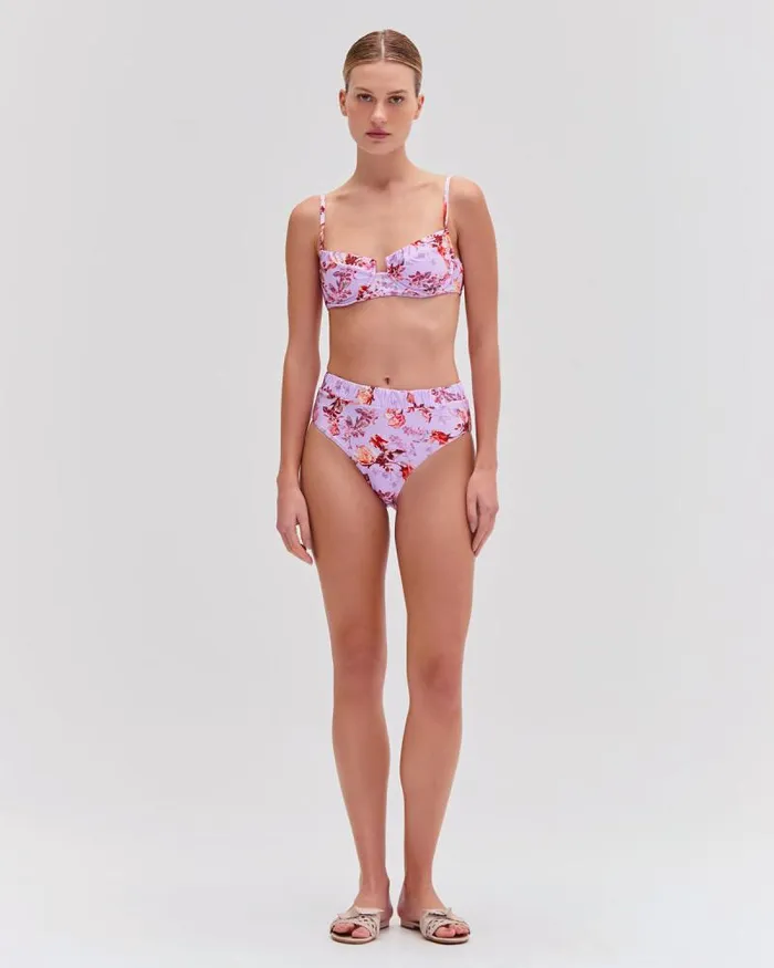 Women Matching Sets PatBO Floral Haze High Leg Bikini Bottom EXCLUSIVE Violet