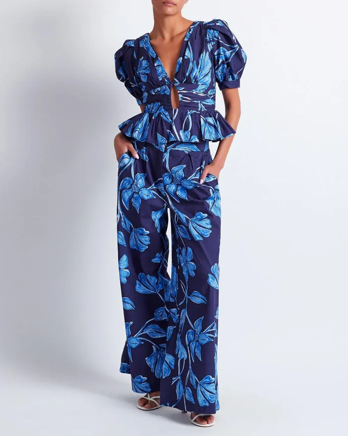 Women Matching Sets PatBO Nightflower Wide Leg Pant FINAL SALE Indigo