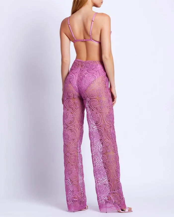 Women Matching Sets PatBO Wide Leg Lace Pants Orchid