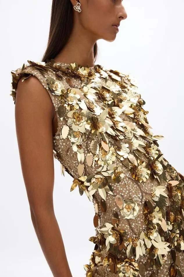 Women Maxi Dresses Rachel Gilbert Hugo Gown Gold