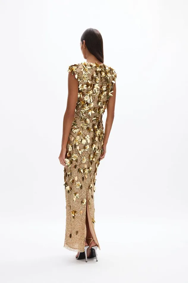 Women Maxi Dresses Rachel Gilbert Hugo Gown Gold